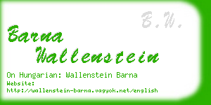 barna wallenstein business card